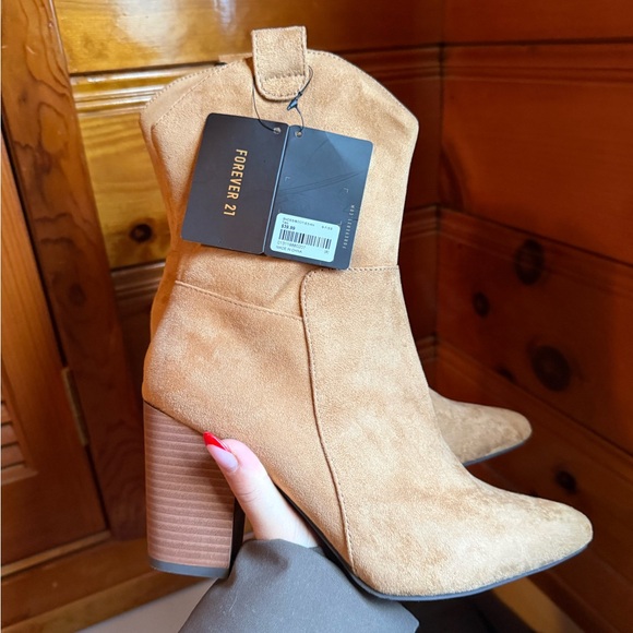 Tan Suede Ankle Boots - Picture 2 of 5